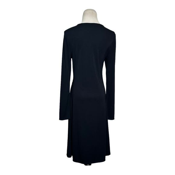 Max & Cleo black v neck long sleeves midi dress size Medium - Picture 6 of 11